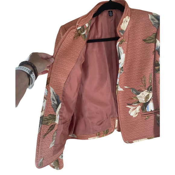 ELLEN TRACY LINDA ALLARD PEACH FLOWER JACKET/BLAZER - Picture 5 of 11